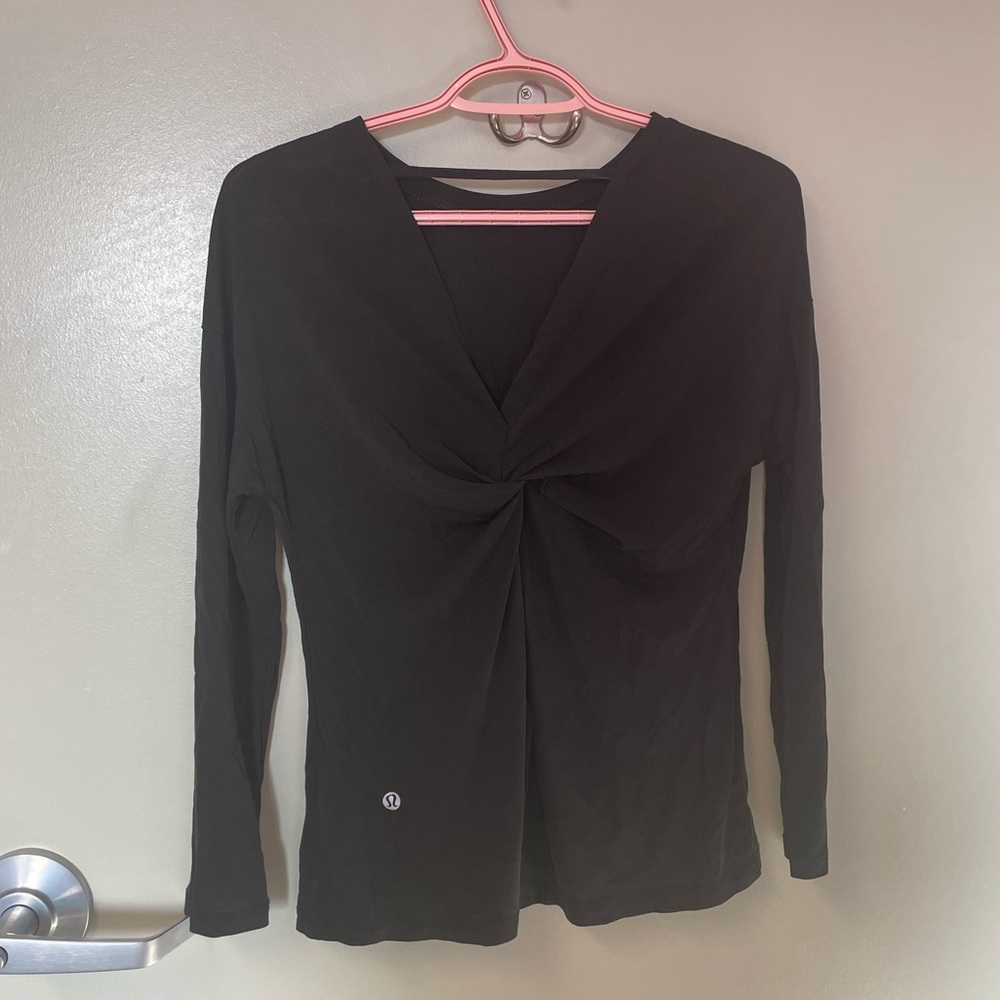 LuLu Lemon Black Workout Open Back Top